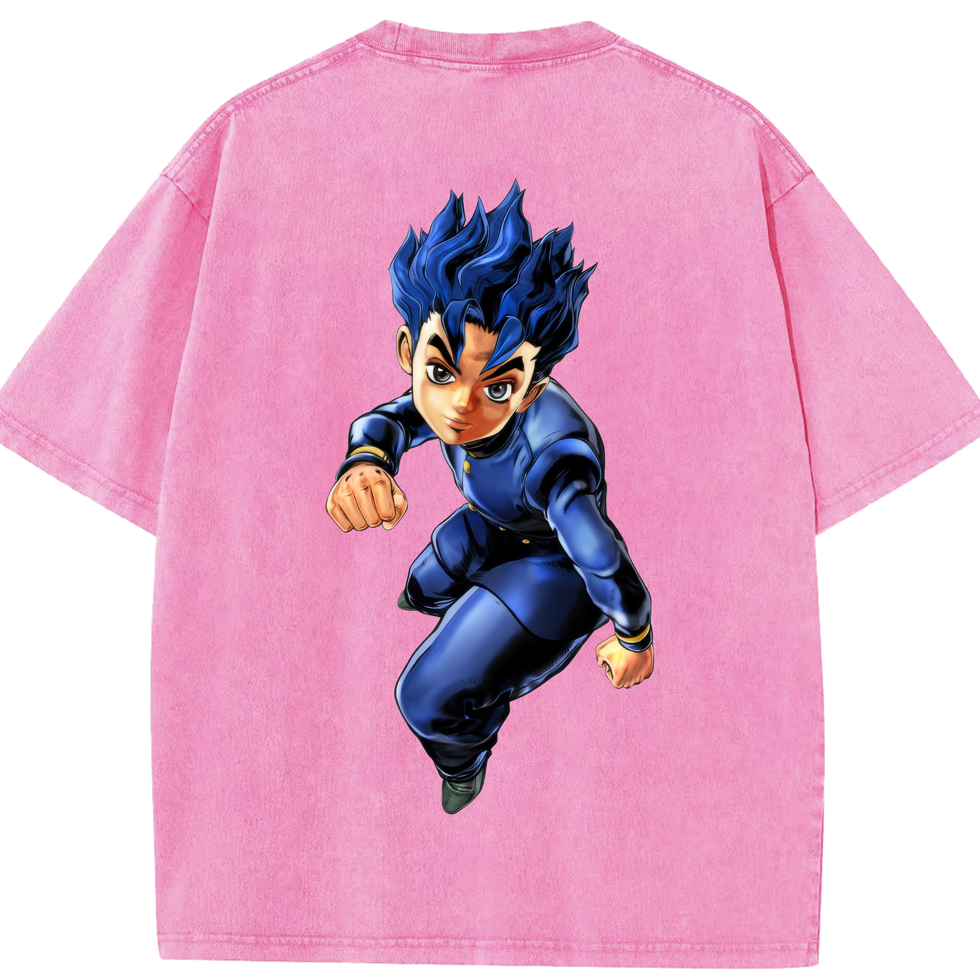 （画像用） ジョジョの奇妙な冒険 広瀨康一 JoJo's Bizarre Adventure Hirose Koichi 綿100% ヴィンテージ風 半袖Tシャツ（背面プリント）